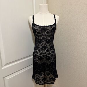 Elegant Black Lace Slip Dress
